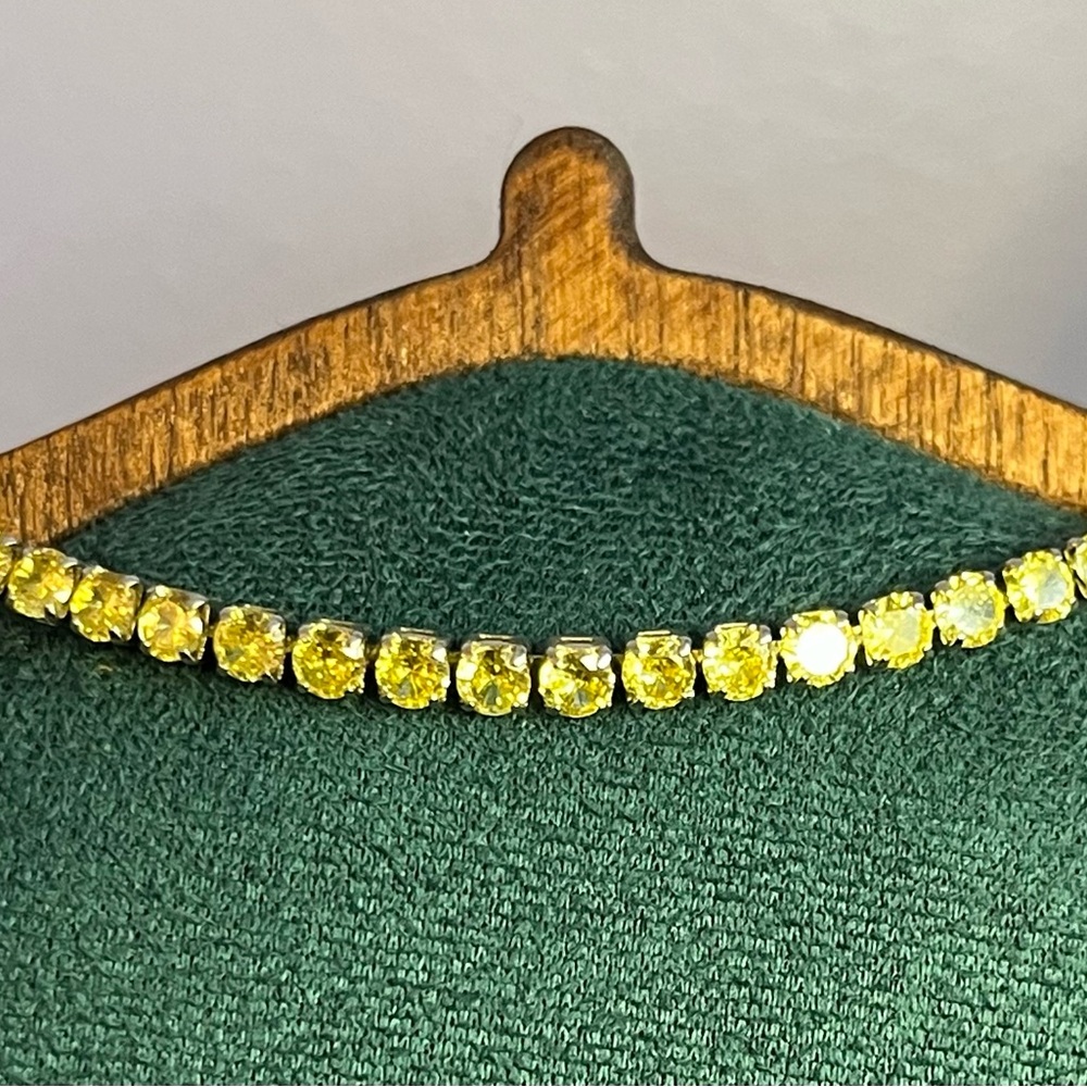 20” Yellow CZ Diamond Tennis Necklace-Gorgeous!!!